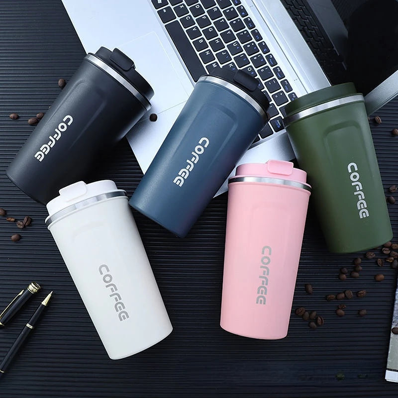 500ml Stainless Steel Coffee Cup Travel Thermal Mug Leak-Proof Thermos Bottle