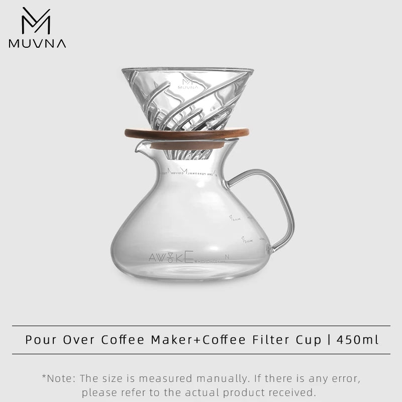 Pour Over Coffee Set Arc Shaped Glass Sharing Pot & Carafe Coffee Lovers