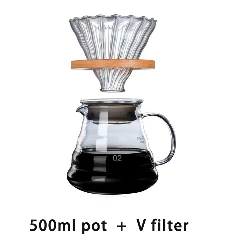 Glass Coffee Pot With Filter Drip Brewing Hot Brewer Cloud Shaped Kettle Coffee