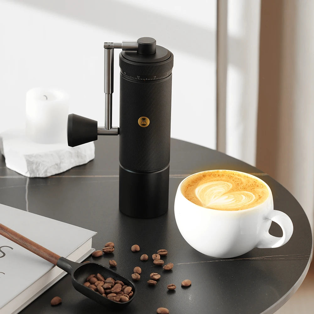 Manual Coffee Grinder Foldable Handle Black Aluminum Alloy  Espresso Grinder