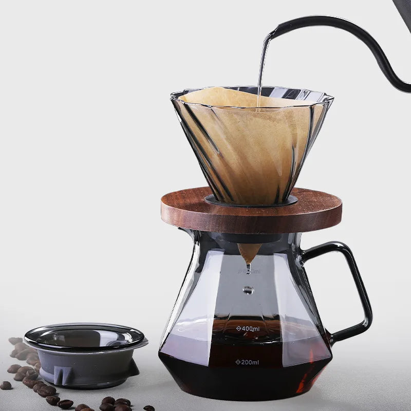 Diamond Espresso Glass Carafe Coffee Pot,drip filter cup, Pour Over Coffee Filter