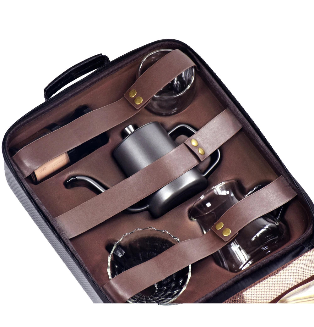 Luxury Coffee Gift Box Set Grinder Hand Pot Glass Drip Filter Household Coffee