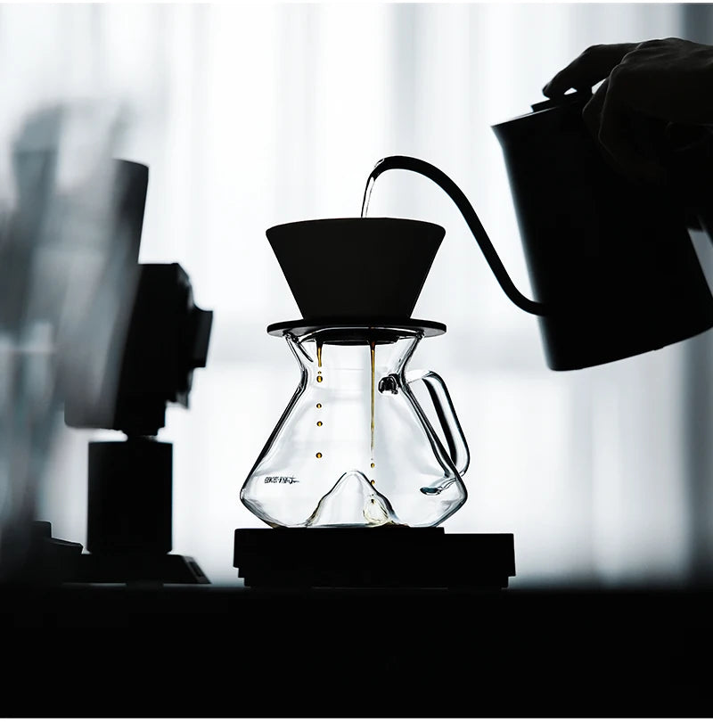 Pour Over Coffee Maker Coffee Server Glass Coffee Dripper for Home Brewing