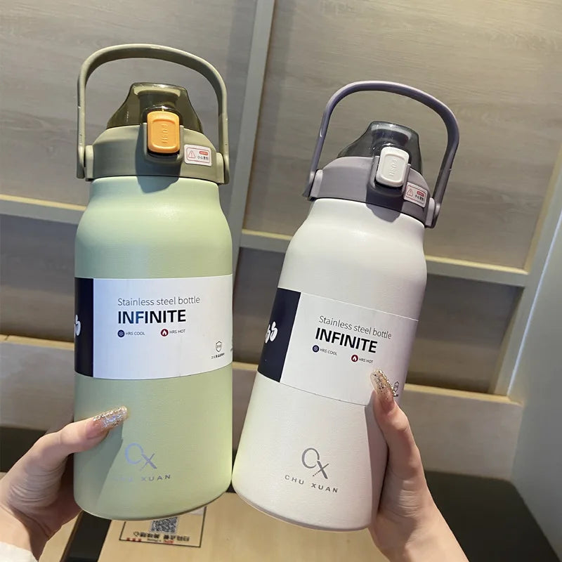Tumbler Thermo Bottle Large Capacity With Straw  Cup Vacuum Flask Gym