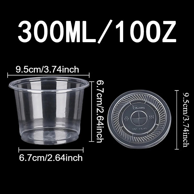 50PCS Disposable Plastic Cups Transparent Dessert Cups Bowls  Container