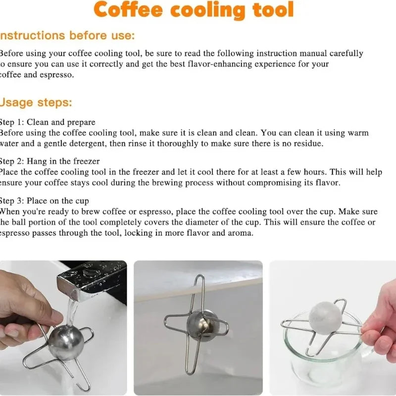Frozen Ball for Espresso Coffee Reusable Cooling Coffee ToolGadgets