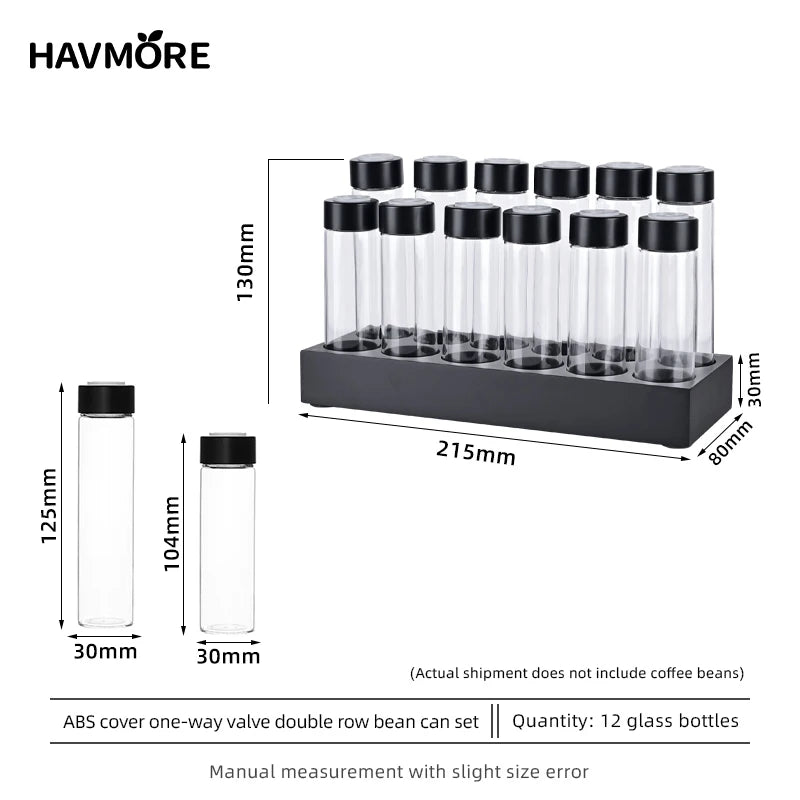 Havmore Coffee Beans Storage Containers Glass Coffee Bean Tube