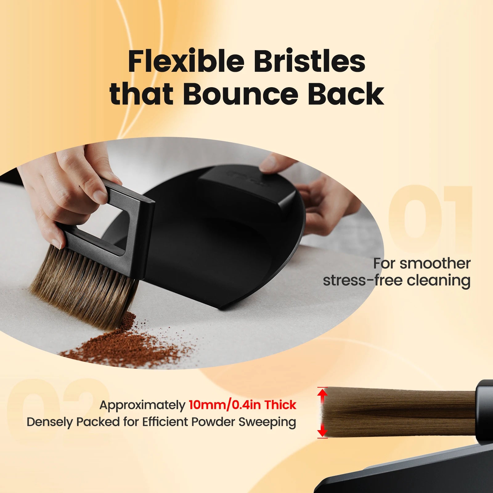 Coffee Bar Brush Magnetic Storage Dustpan & Brush Set Cleaning Tools