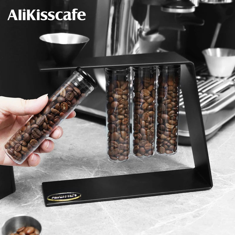 AliKisscafe Magnetic Coffee Beans Storage Container Glass Barista Tools Gifts