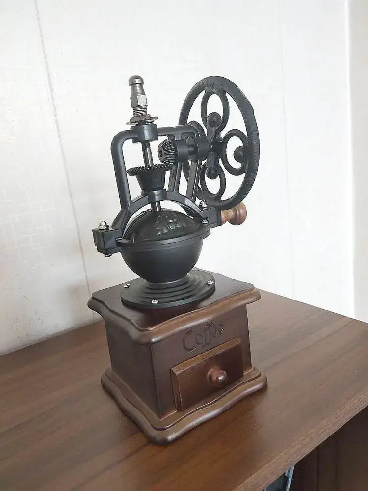 Vintage Hand-Cranked Coffee inder Large Ferris Wheel Manual  Coffee Brewing