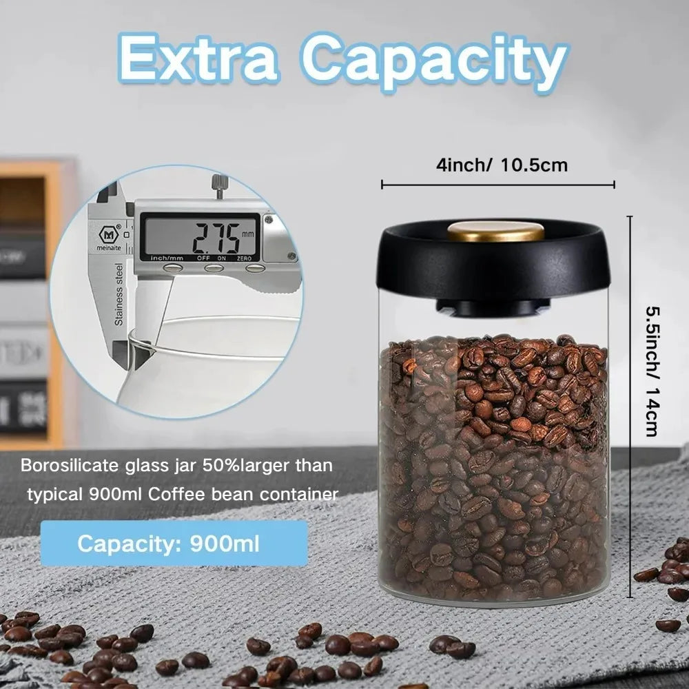 Coffee Container Glass Coffee Bean Storage Container with Lids for Spices