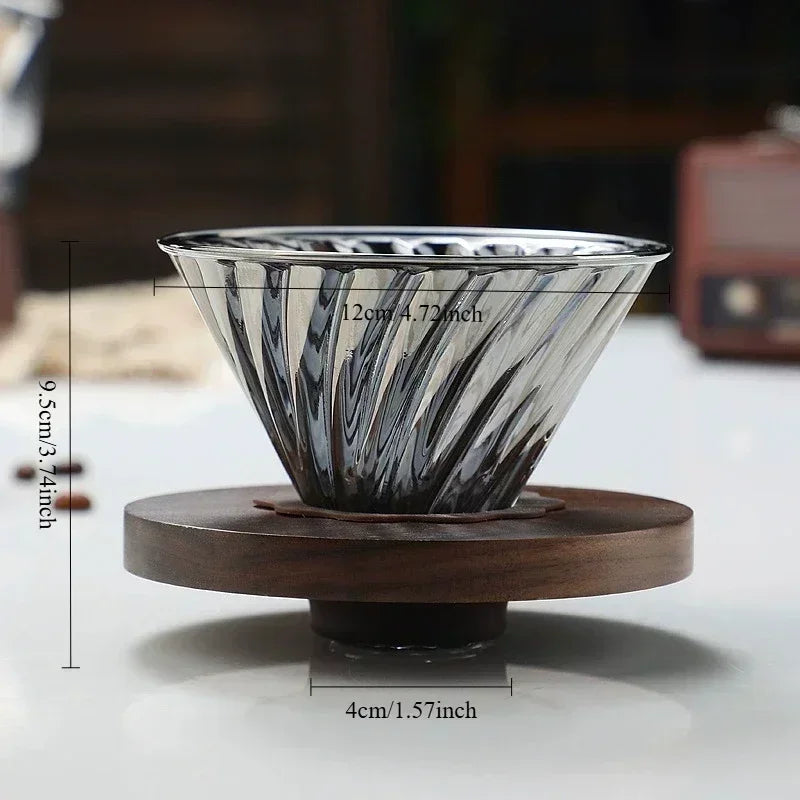 Diamond Espresso Glass Carafe Coffee Pot,drip filter cup, Pour Over Coffee Filter