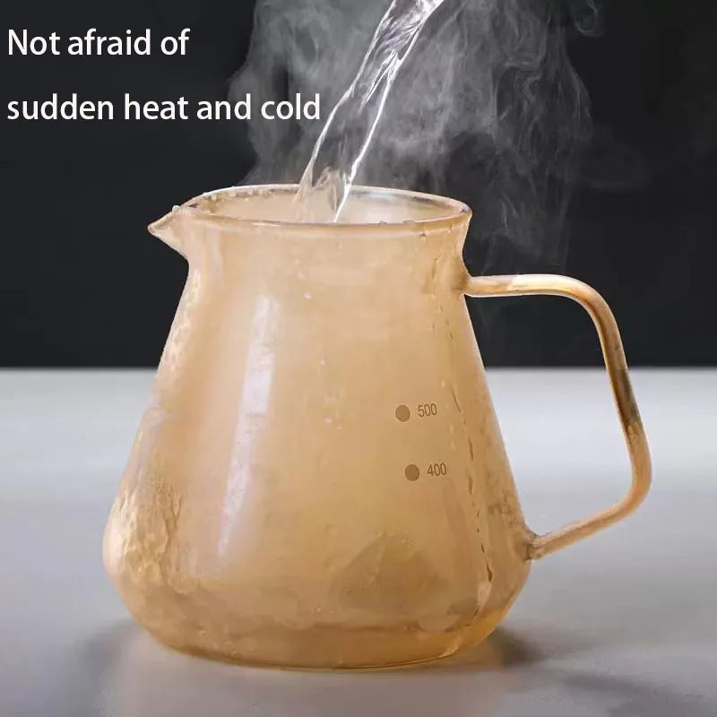 Durable Glass Brewed Coffee Pot Brown Filtering Cup Glass Percolator Funnel