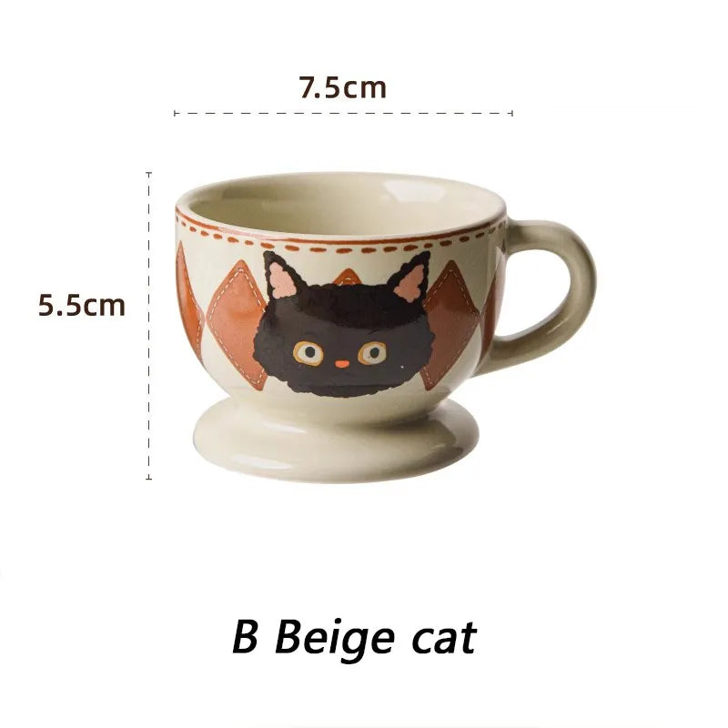 Mini Italian Espresso Cup Ceramic Coffee Mug Heat Resistant Milk Latte Handle Cup