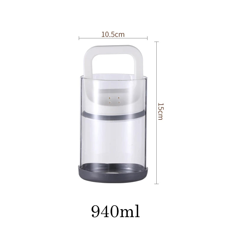 Coffee Beans Storage Vacuum Jar Kitchen Food Clear Glass Container Tea Cans