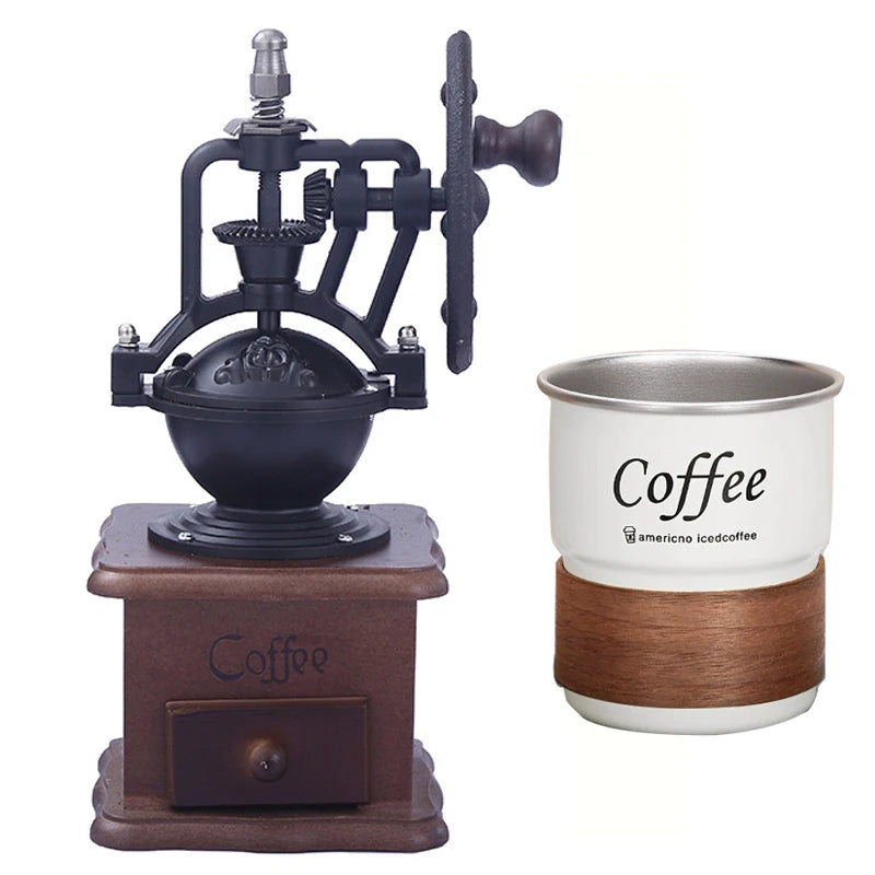 Vintage Manual Coffee Grinder Coarseness Hand-Crank Coffee Enthusiasts