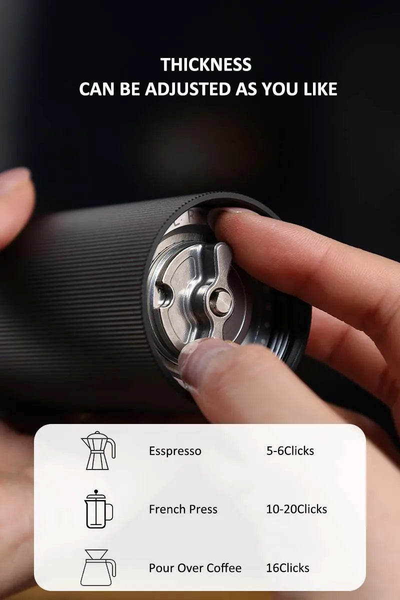 Household Portable Steel Burr Manual Coffee Bean Grinder Alloy Coffee Grinder
