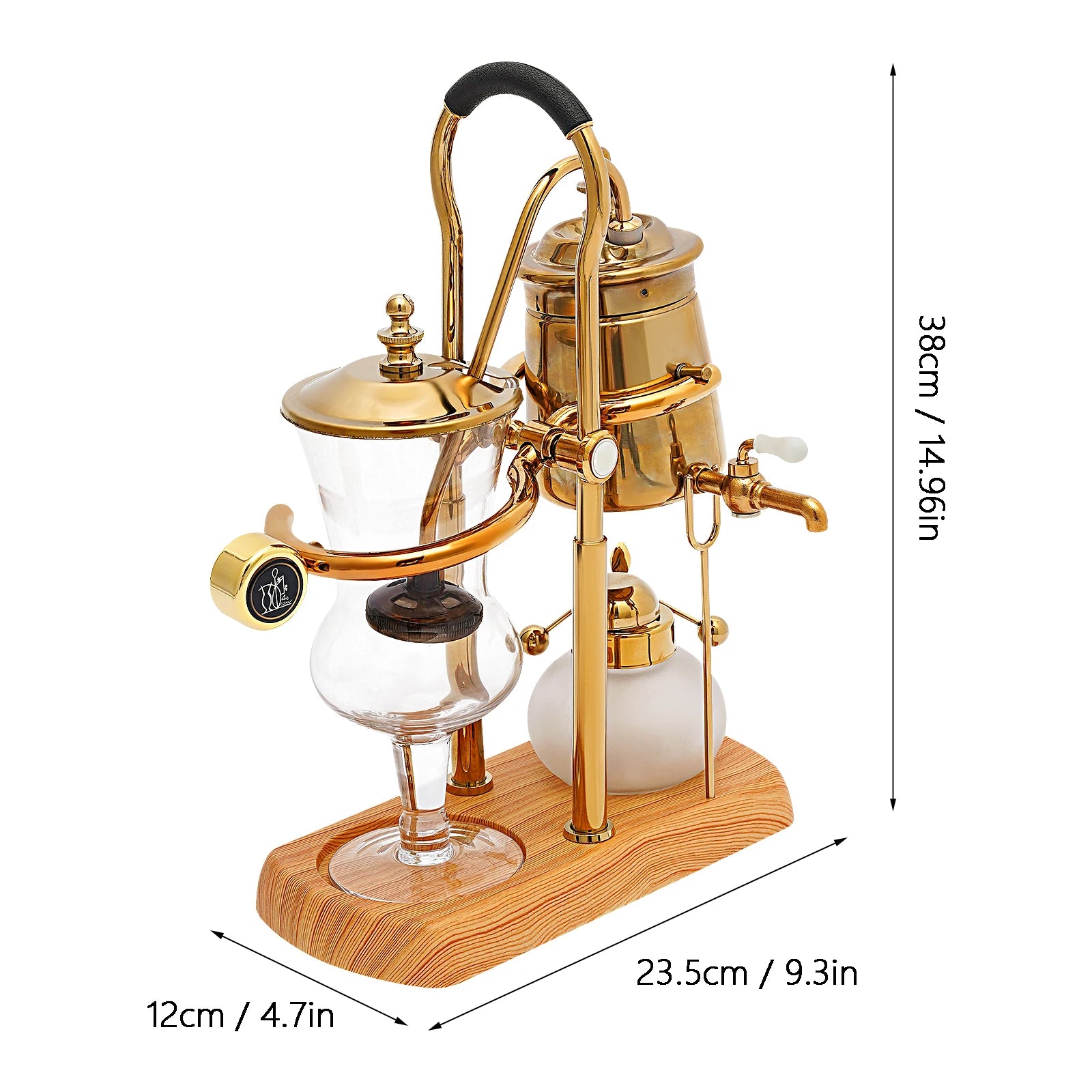 Golden Coffee Maker Siphon Pot Set with Integrated Filter Tea Coffee Brewer
