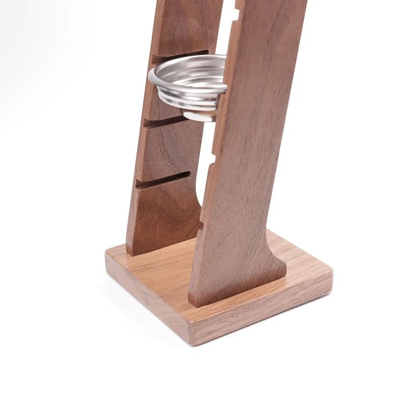 JUSTINLAU Coffee Powder Bowl Storage Rack Walnut Wood Rack Barista Tools