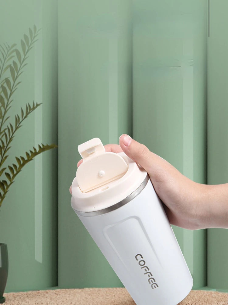 500ml Stainless Steel Coffee Cup Travel Thermal Mug Leak-Proof Thermos Bottle