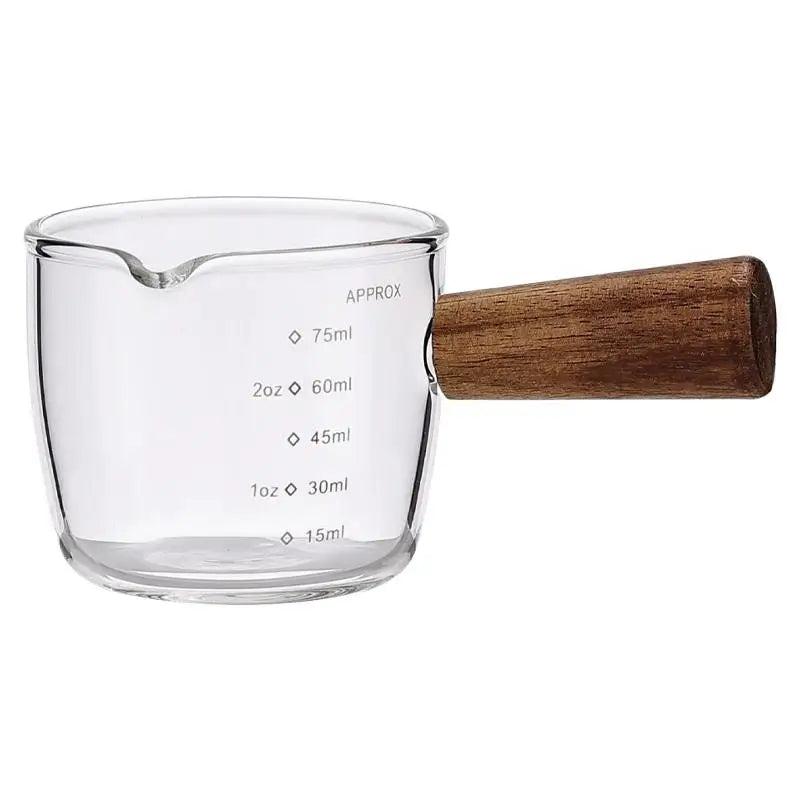 75ml Heat-resisting Glass Espresso Measuring Cup Double Mouth Glass Milk