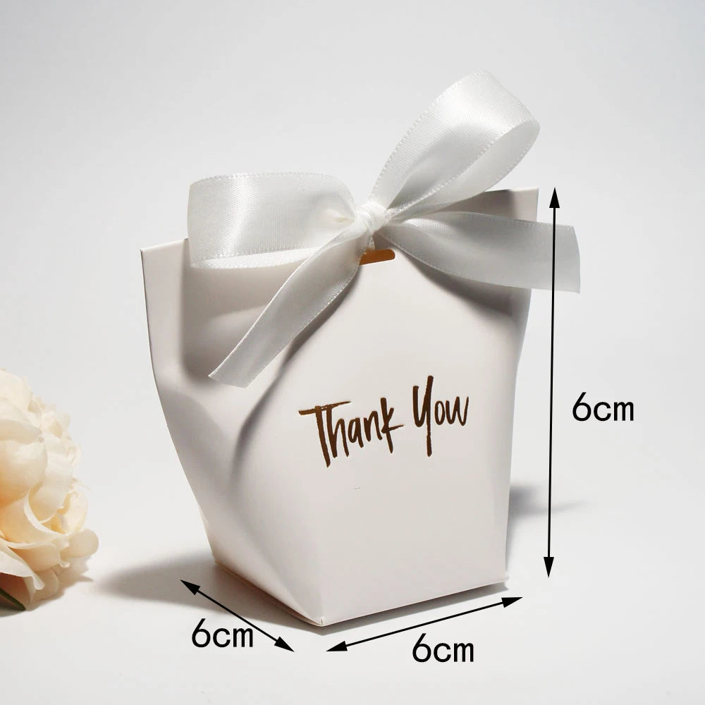 Chic Candy Gift Boxes  Black, White Coffee | Gold 'Thank You' | Ribbon | For Christmas