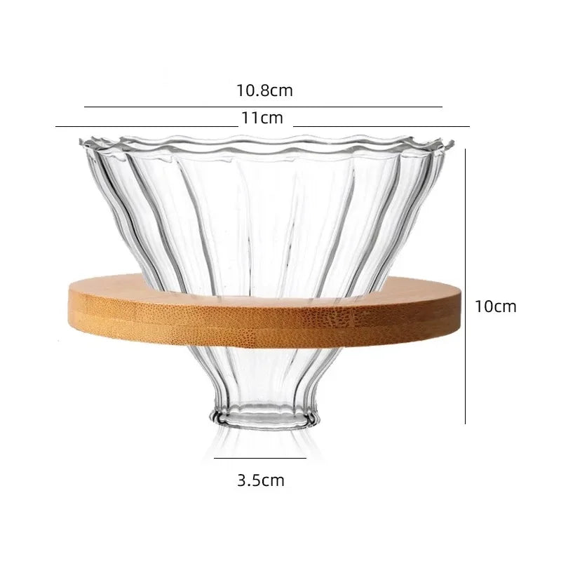 Clear Glass Coffee Carafe Clouds Shape Glass Kettle Sharing Pot with Lids Coffee