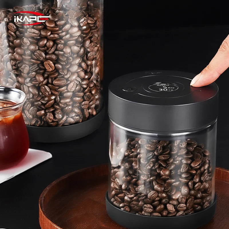 IKAPE Electric Vacuum Bean Canisters With Digital Display Coffee