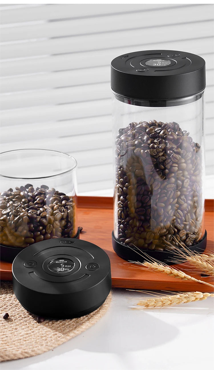 IKAPE Electric Vacuum Bean Canisters With Digital Display Coffee