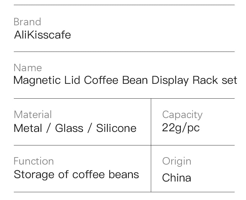 AliKisscafe Magnetic Coffee Beans Storage Container Glass Barista Tools Gifts