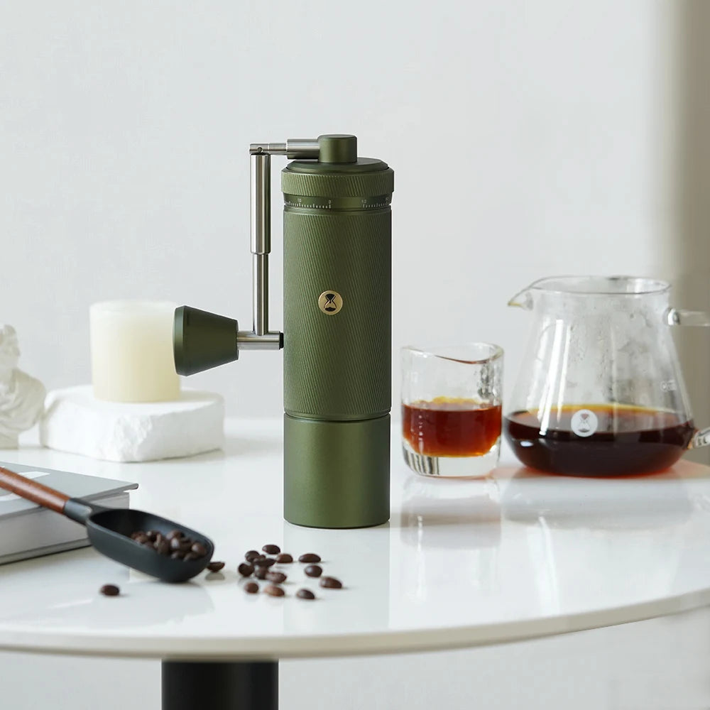 Manual Coffee Grinder Foldable Handle Black Aluminum Alloy  Espresso Grinder