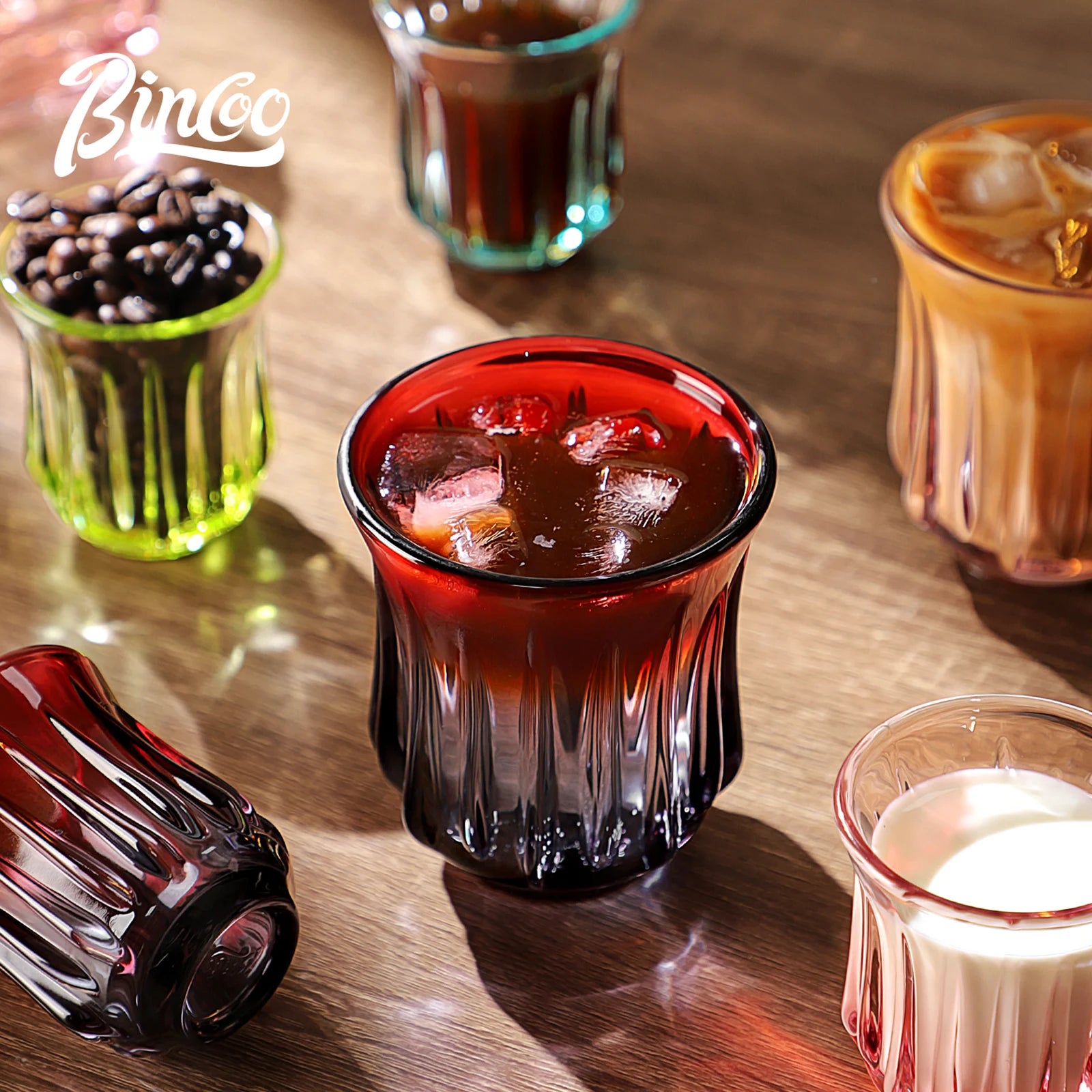 Bincoo High End Coffee Cup Elegant Retro Glass for Americano Dirty Flat White