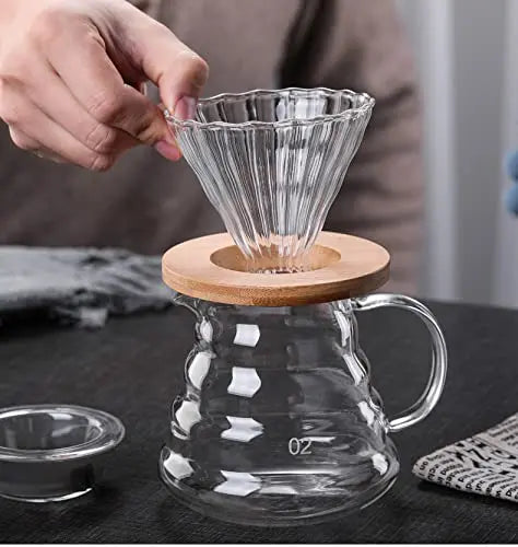 Clear Glass Coffee Carafe Clouds Shape Glass Kettle Sharing Pot with Lids Coffee