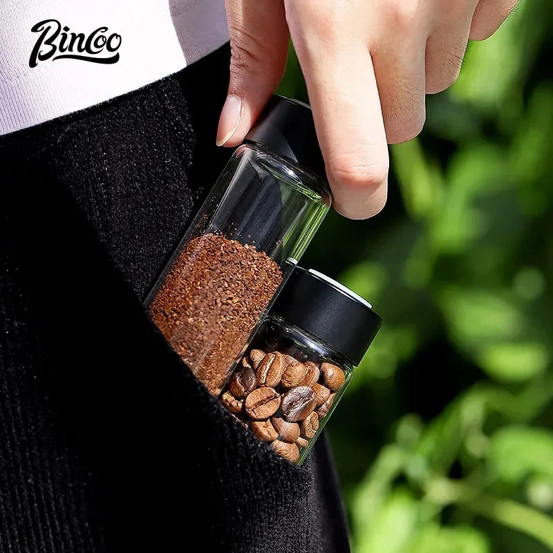 Bincoo Coffee Beans Storage Container Tube Portable Glass Coffee Bean Set