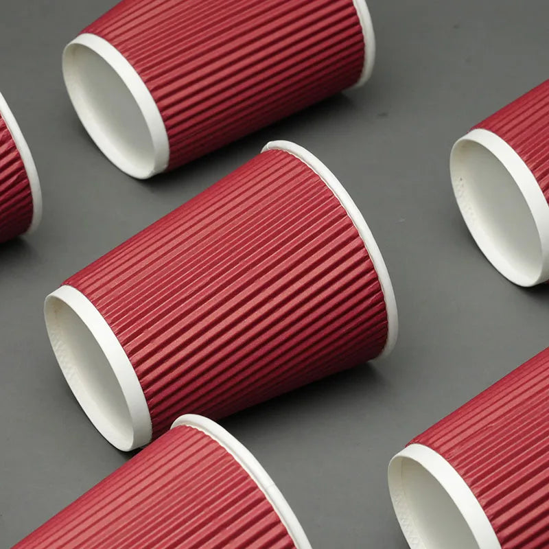 Double-Walled Insulated Corrugated Cardboard Coffee Cups Thickened Cups