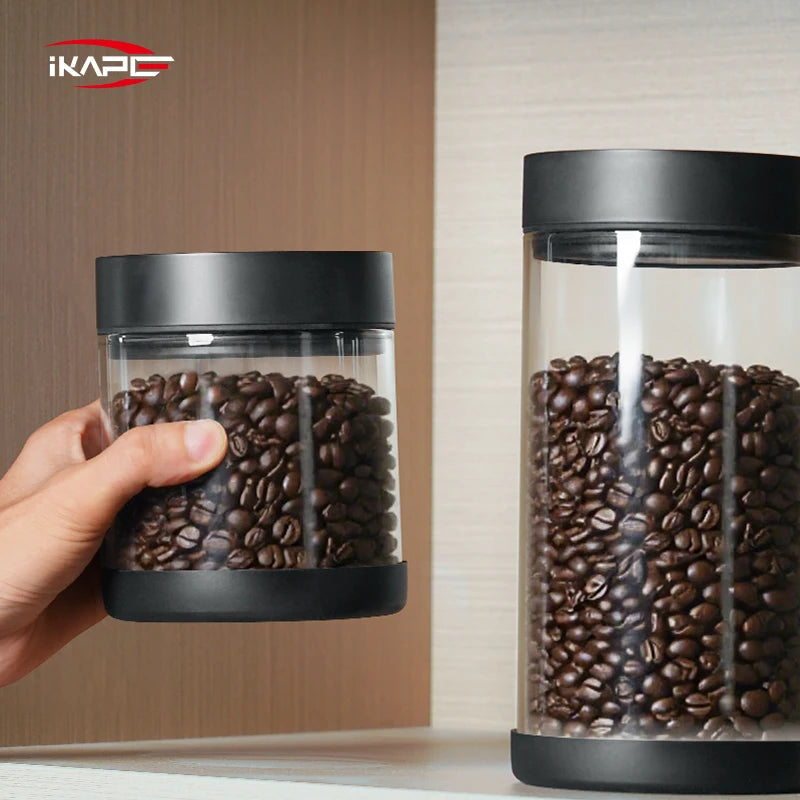 IKAPE Electric Vacuum Bean Canisters With Digital Display Coffee
