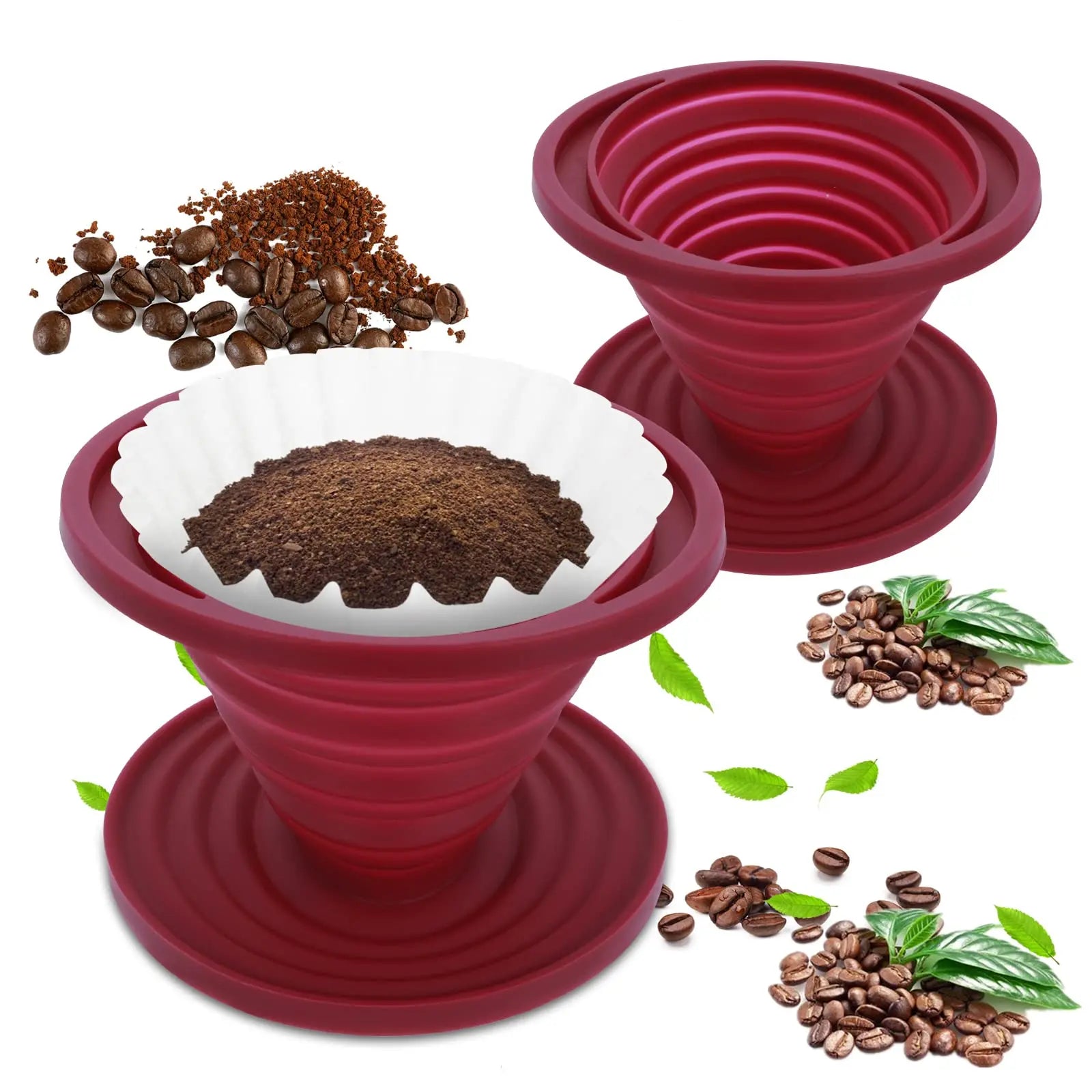 Collapsible Coffee Filter Silicone Coffee Maker Reusable Coffee Dripper Brewed