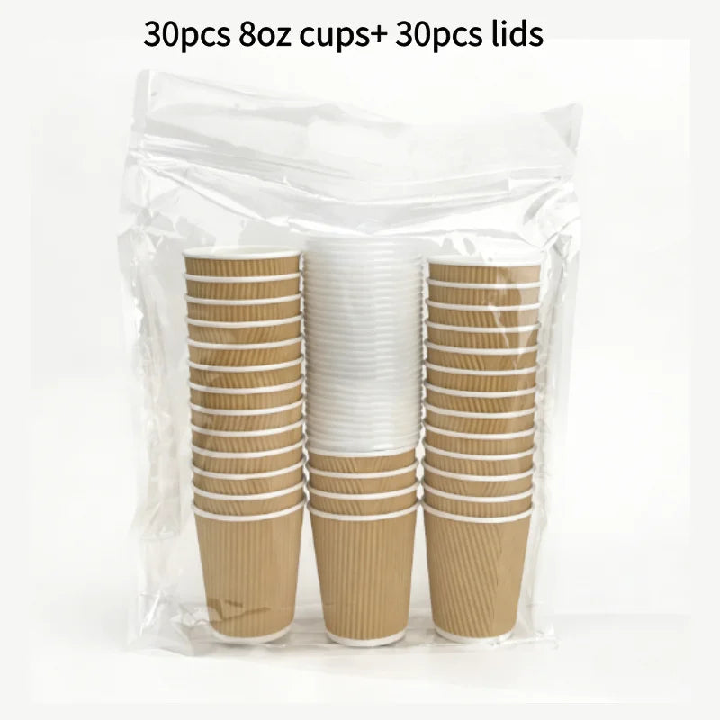 Double-Walled Insulated Corrugated Cardboard Coffee Cups Thickened Cups