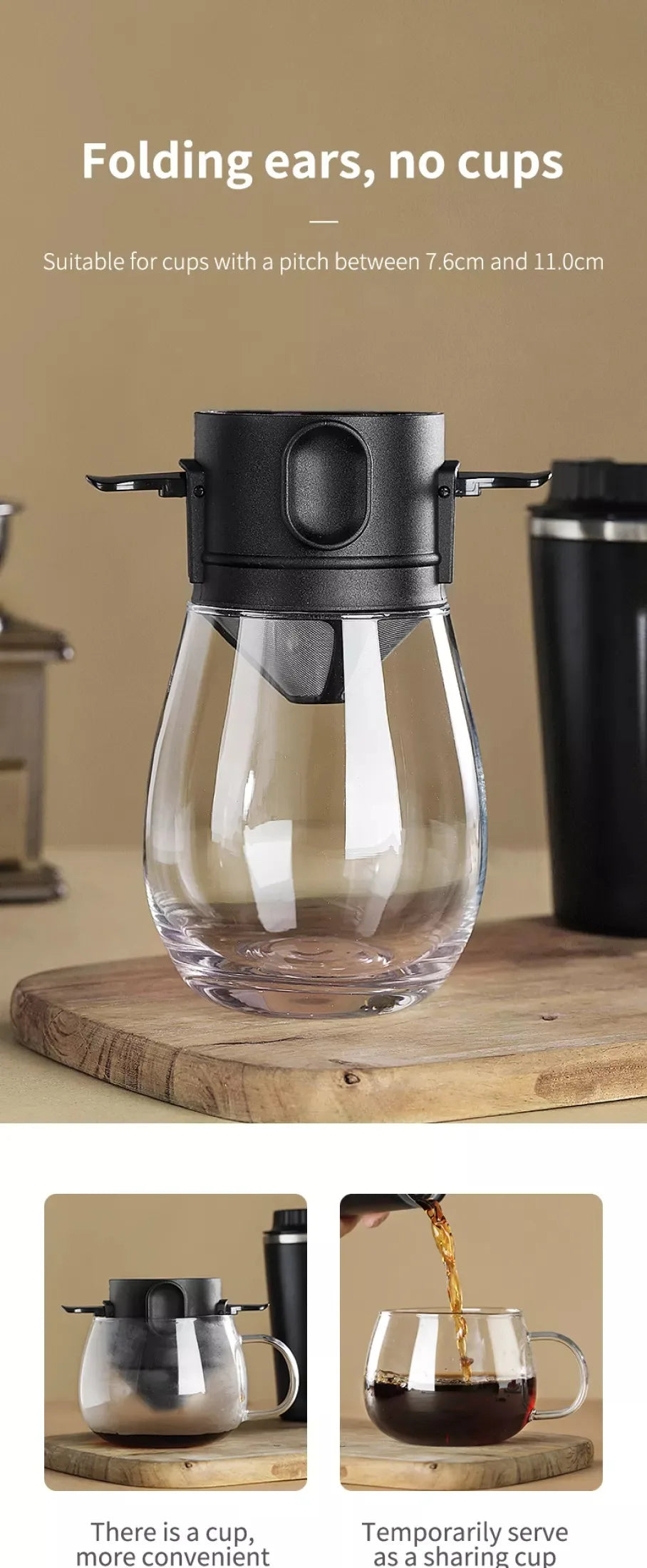 Coffee Filter Drip Coffee Tea Holder Reusable Mug Coffee Dripper Tea Cup Set