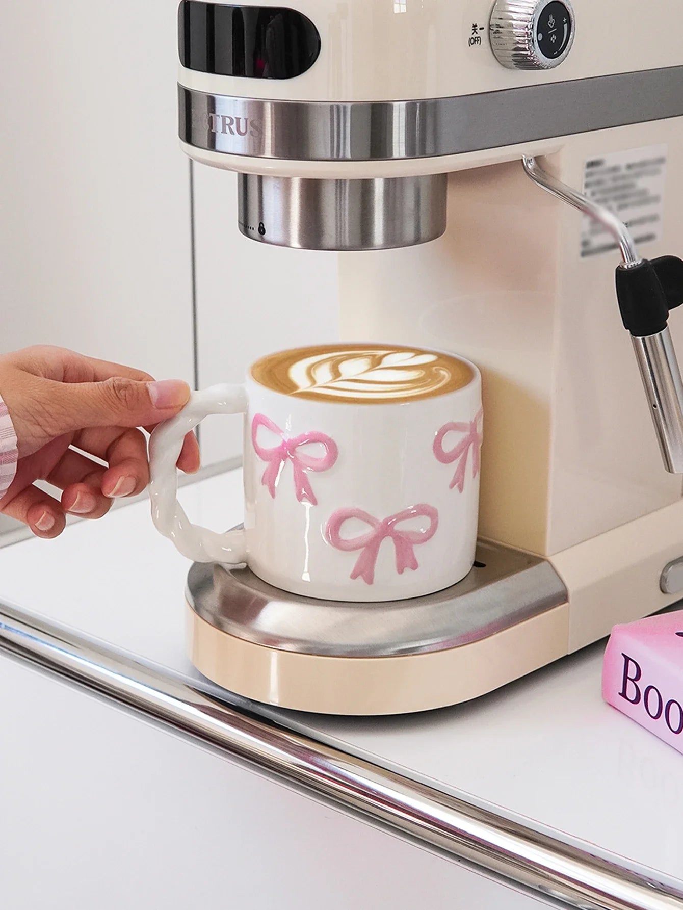 Pink Ceramic Mug with Bowknot, Suitable for Home Decor Drinkware, Drinking Cup
