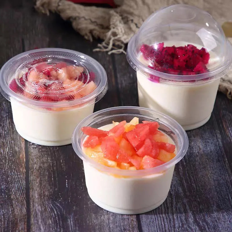 50PCS Disposable Plastic Cups Transparent Dessert Cups Bowls  Container