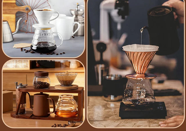 Hand-made Glass Coffee Pot Set with Lids Cloud Shaped Coffee Maker Filter Server