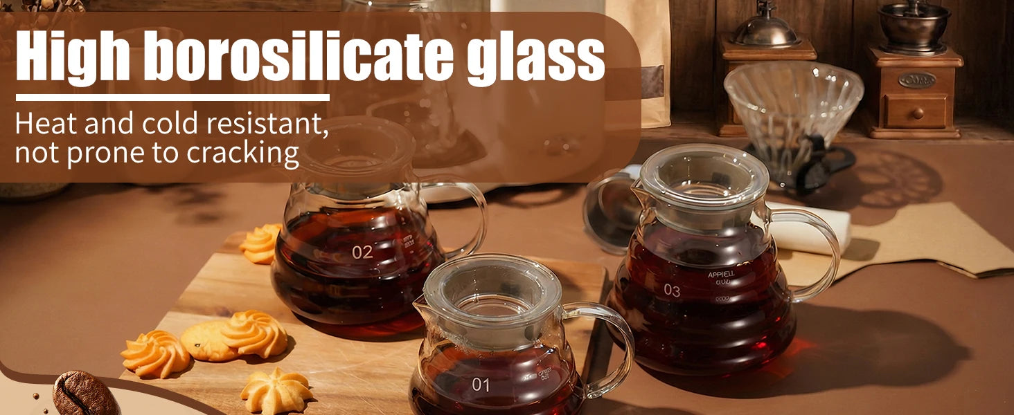 Hand-made Glass Coffee Pot Set with Lids Cloud Shaped Coffee Maker Filter Server