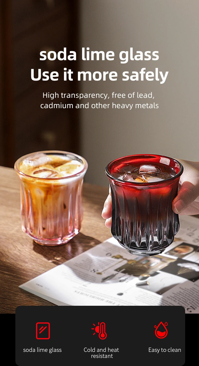 Bincoo High End Coffee Cup Elegant Retro Glass for Americano Dirty Flat White