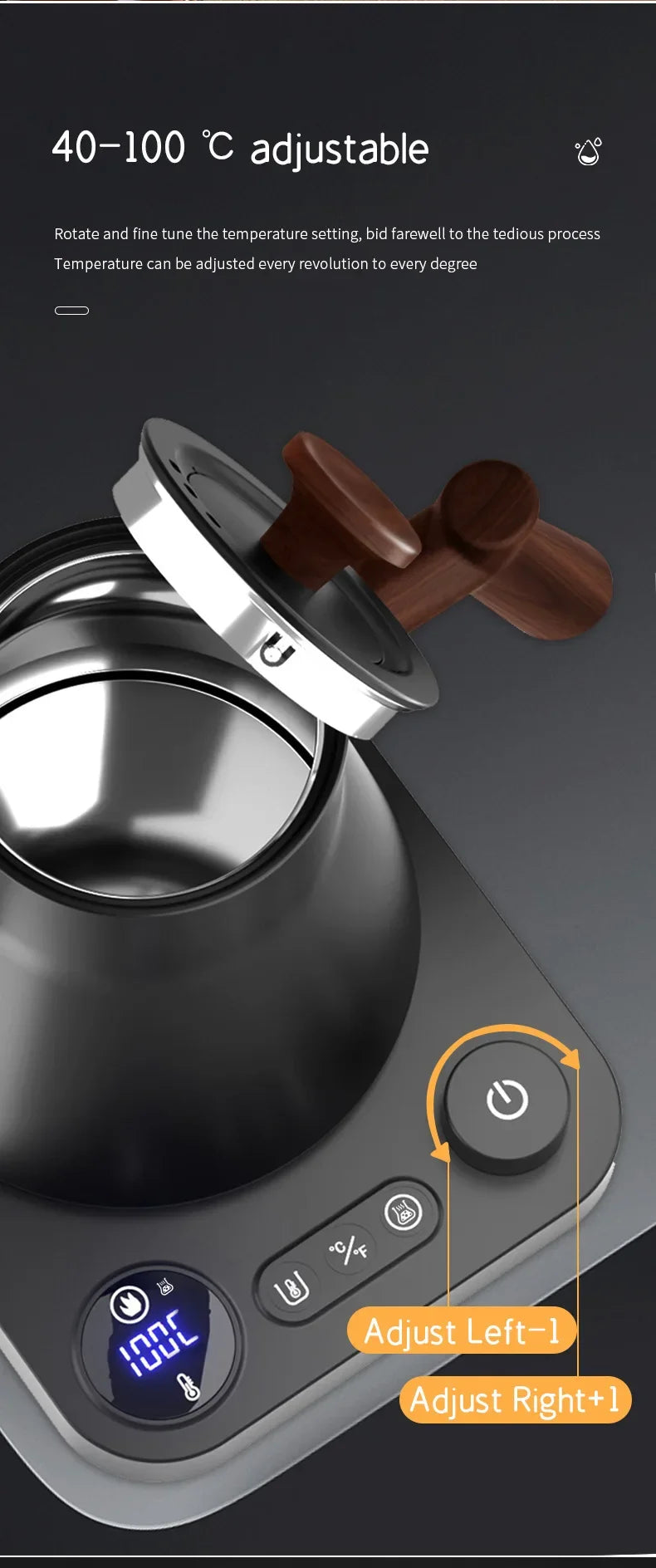 Electric Gooseneck Kettle Hand Brew Coffee Pot Smart Teapot Heating Kettle