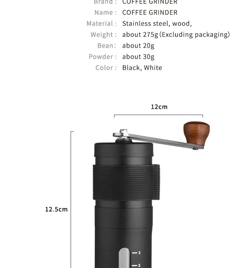 Manual Coffee Grinder Portable Coffee Bean Grinders Mini Stainless Steel Easy