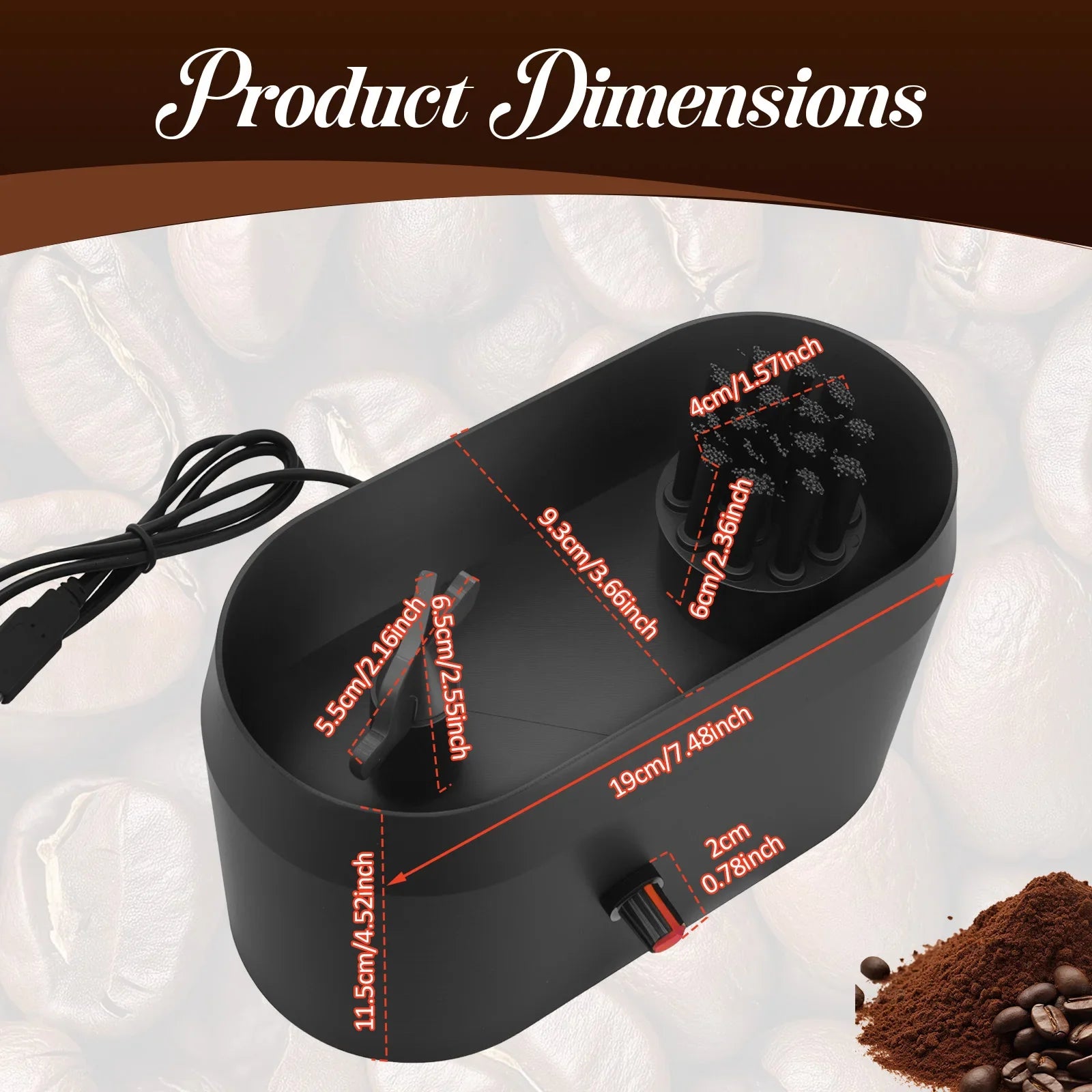 Automatic Knock Box Cleaner Coffee Portafilter Cleaning Kit USB Anti Spill