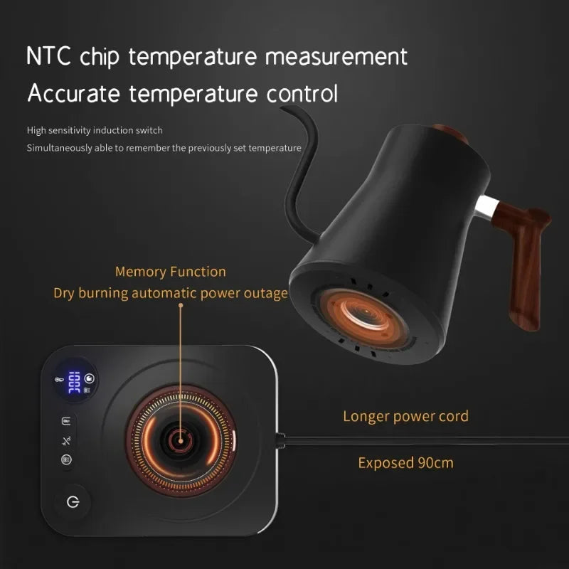 Electric Gooseneck Kettle Hand Brew Coffee Pot Smart Teapot Heating Kettle