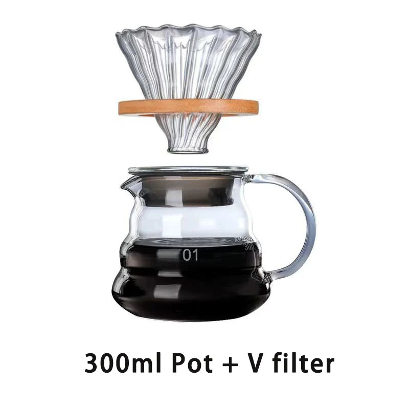 Glass Coffee Pot With Filter Drip Brewing Hot Brewer Cloud Shaped Kettle Coffee
