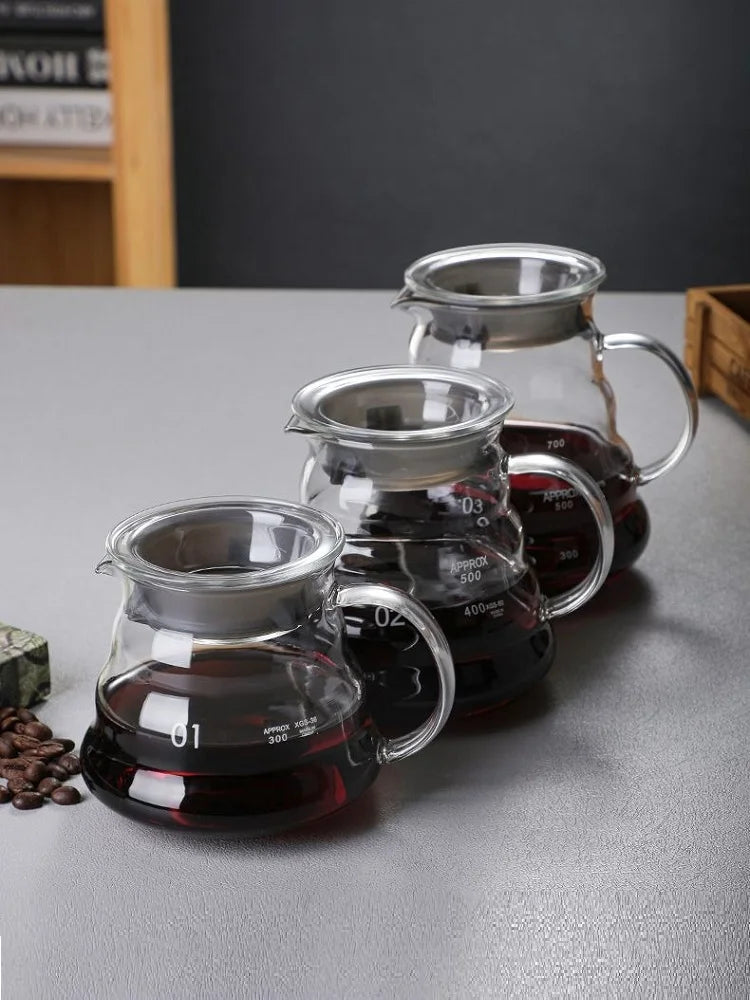 Clear Glass Coffee Carafe Clouds Shape Glass Kettle Sharing Pot with Lids Coffee